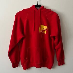 MTV Red Hoodie with Yellow Logo